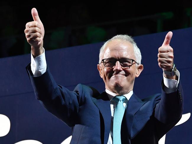 Australian Prime Minister Malcolm Turnbull is seen during the Opening Ceremony of the XXI Commonwealth Games. Picture: AAP