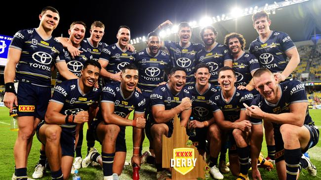 Cowboys win the XXXX Derby . NRL; North Queensland Cowboys Vs Brisbane Broncos at Queensland Country Bank Stadium, Townsville. Picture: Alix Sweeney