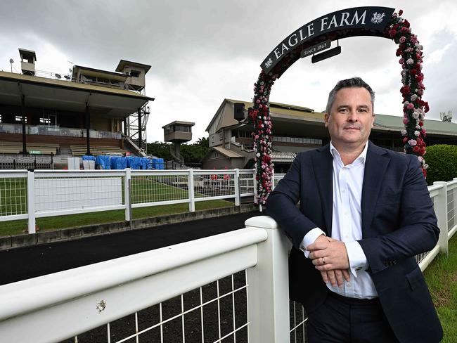 5/2/2024: Brisbane Racing Club chief executive Tony Partridge at the Eagle Farm Racecourse, reacts  to the Greens wanting to demolish the venue and turn it into affordable housing. .pic: Lyndon Mechielsen/Courier Mail