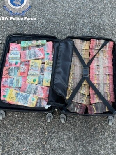 Police found cash in suitcases. Picture: NSW Police