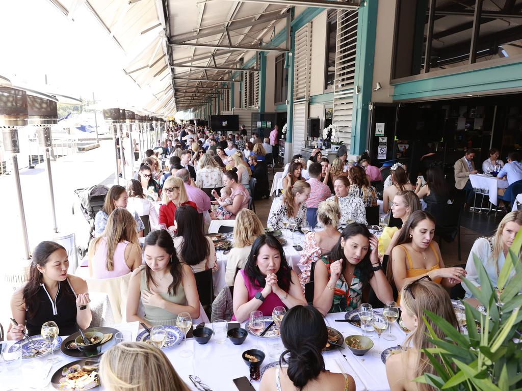 The dining scene on the wharf. Picture: Tim Hunter.