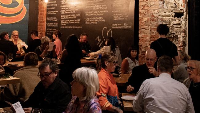 Inside the dining room at Peel St Restaurant.