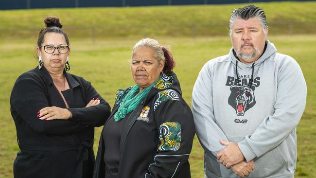 TRL presidents (from left) Janet Suey (Newtown), Lizzie Adams (Brothers) and Brendan Dolan (Oakey Bears) want action from the TRL.