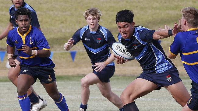 Dellacruz Paita. left, playing in a trial game for Sydney Juniors.