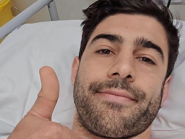 Christian Petracca in hospital. Picture: Instagram