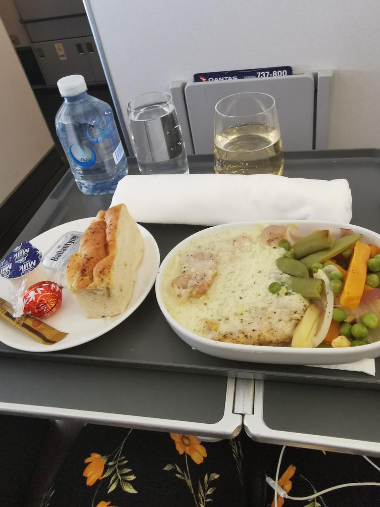 Qantas business class. Picture: Facebook