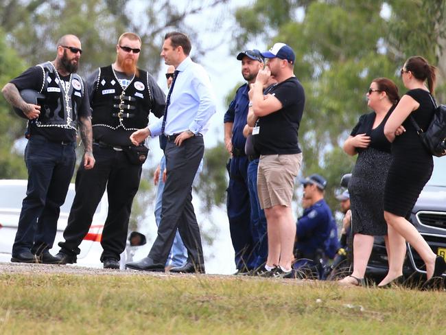 Police pull over people as they enter the wake. Picture: Adam Taylor