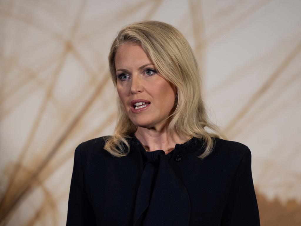 Lawyer Jennifer Robinson, a member of WikiLeaks founder Julian Assange's legal team, speaks at a press conference. Picture: NewsWire/ Ben Appleton