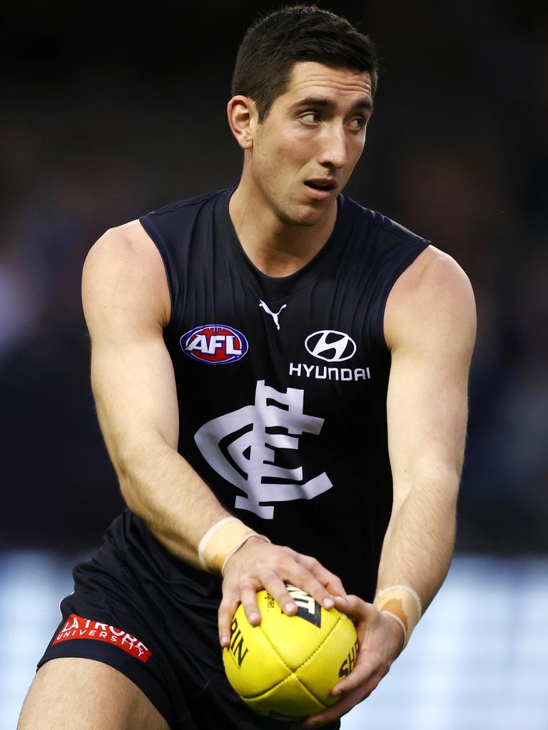 Carlton defender Jacob Weitering was stiff to miss out on the All Australian team. Picture: Michael Klein