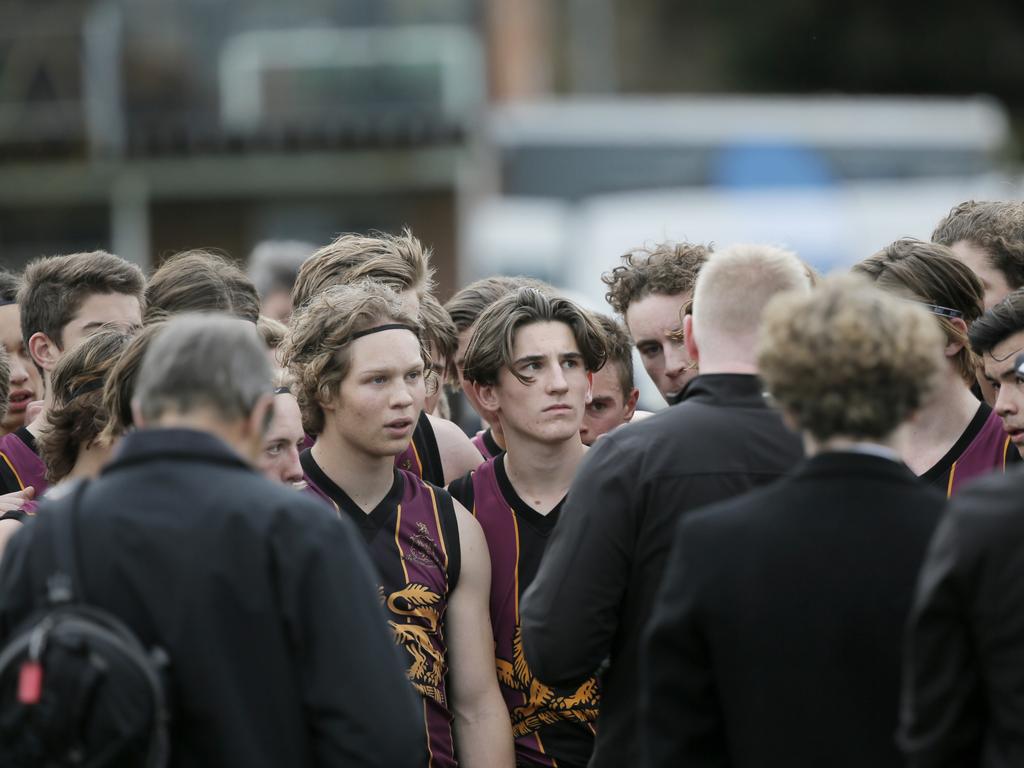 Hutchins 1st XVIII versus Scotch Oakburn in the Sports Association of Independent Schools Australian Rules grand final. Picture. PATRICK GEE