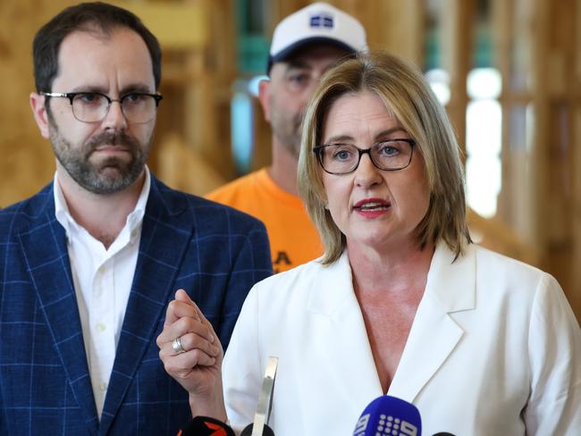 MELBOURNE, AUSTRALIA.NewsWire Photos. JANUARY 20, 2025. Premier Jacinta Allan addresses the media at the Werribee Campus of Victoria University. Picture: NewsWire/Ian Currie