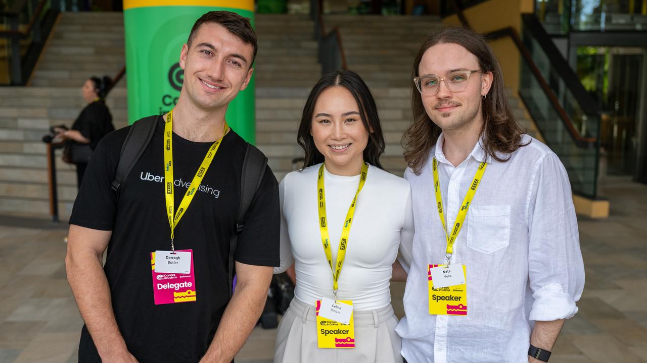 Darragh Butler, Celine Dinant and Nate Vella at Cannes In Cairns on Tuesday Morning. Picture Emily Barker