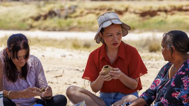 Poh Ling Yeow at Hermannsburg prior to her announcement as the Territory’s newest ambassador, January 2025. Picture: Supplied