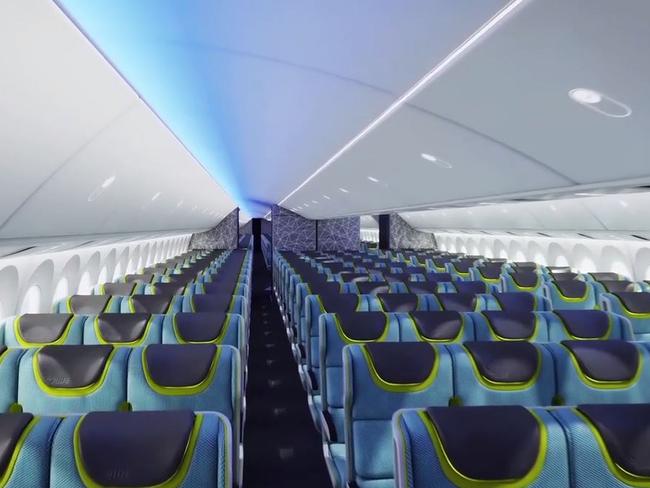 It looks fancy in economy class, but the seats are still on the small side. Picture: Boeing