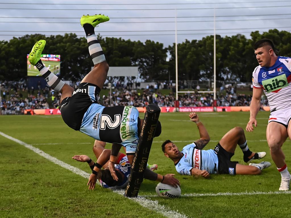 To score one of the tries of the season. Pictures: NRL