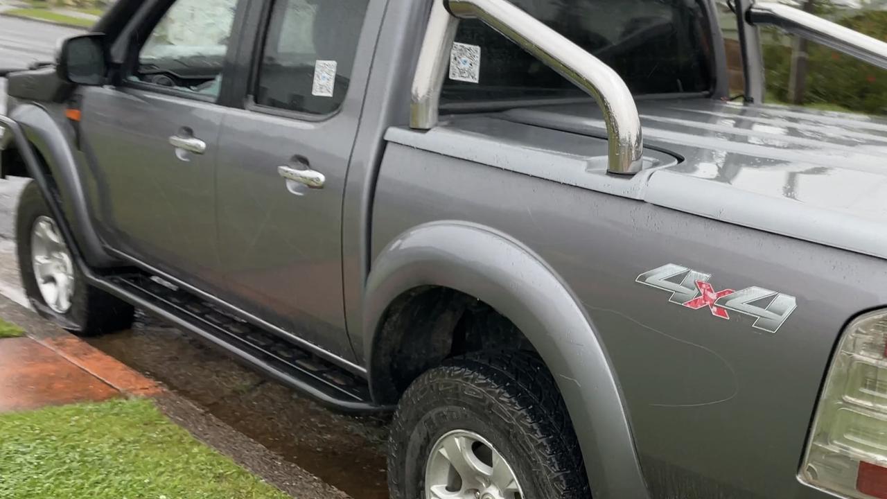 High St, Wauchope: Mysterious car wreck on main road plastered with QR ...