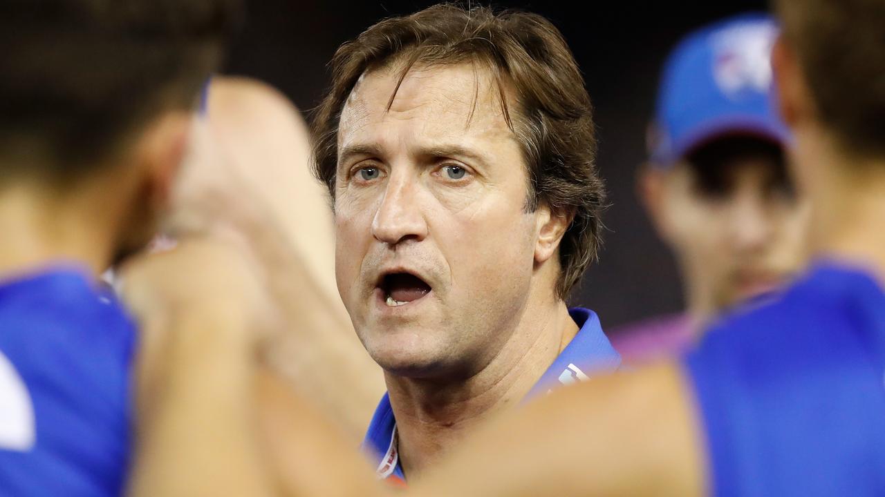 Luke Beveridge didn’t need to deliver a spray this time. Photo: Michael Willson/AFL Media/Getty Images