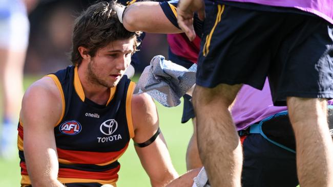 Butts was concussed in the Crows’ win over the Kangaroos. (Photo by Mark Brake/Getty Images)