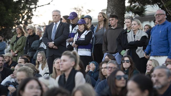 Hundreds of people gathered to honour the six people slain in the attack. Picture: NCA NewsWire / Monique Harmer