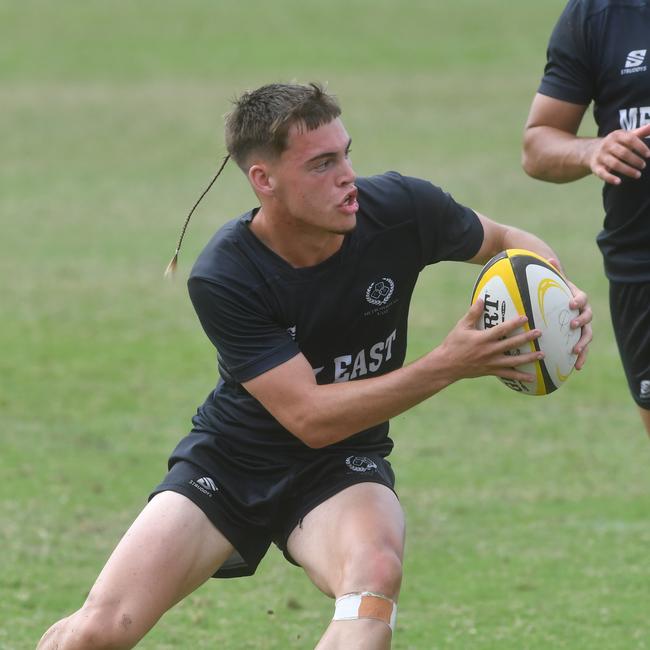 Malakaih Beals. QLD Rugby Union State Championships (17-18 years boys) at the Townsville Sports Precinct. Friday May 23. Metro East against Capricorn. Picture: Evan Morgan