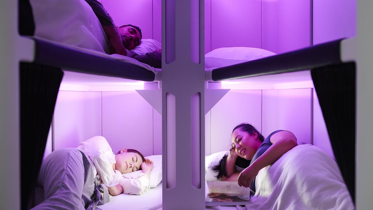 Air New Zealand is launching Sky Nest to allow passengers an opportunity to sleep on long haul flights. Picture: Supplied