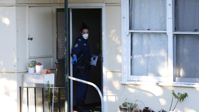 Police at Greenacre, Sydney following the double suicide.