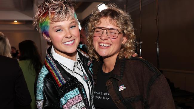 JoJo Siwa, Kath Ebbs at the 36th Annual GLAAD Media Awards held at The Beverly Hilton on March 27, 2025 in Los Angeles, California. (Photo by Christopher Polk/Variety via Getty Images)