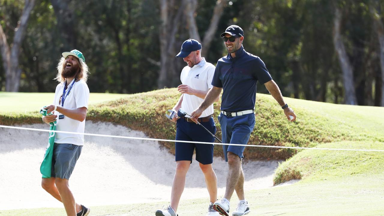 Action from today's Australian PGA Championship Pro-Am at RACV Royal Pines Resort. Picture: Jason O'Brien