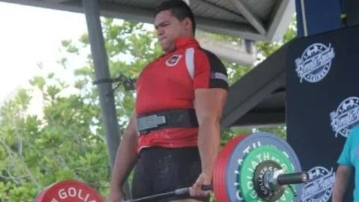 Youth powerlifter Kent Nielsen competing at the Cairns Strength Squad's Dead lift Championships.