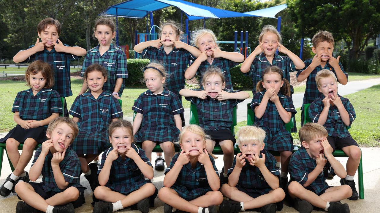 My First Year: Mudgeeraba Creek State School Prep P. Front row: Alexander, Olivia, Lyla, Elliot, Alfred. Middle row: Georgia, Lola, Lily, Frankie, Bridgette, Lachlan. Back row: Sebastian, Chloe, Juno, Zephyr, Asher, Jakiem. Picture Glenn Hampson. ,