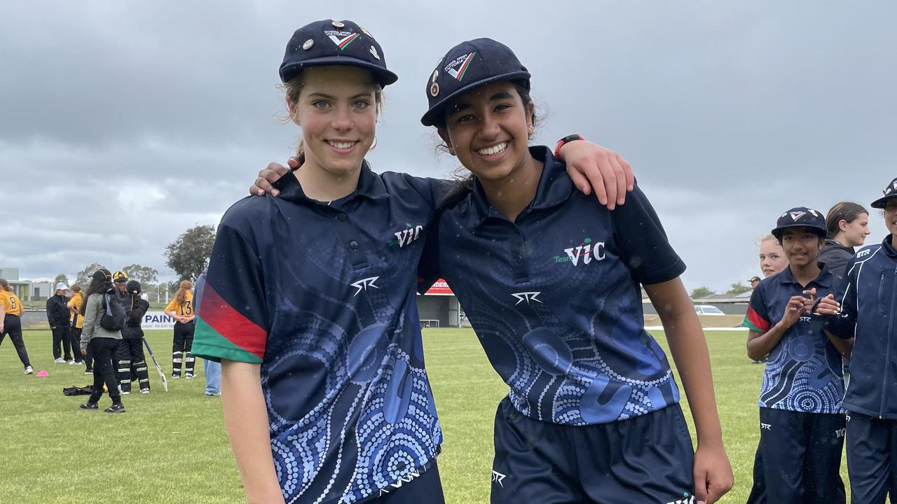 Victoria's Anna Burgon and Ananya Mahajan took four wickets between them against Western Australia on Wednesday. Picture: Shane Jones.