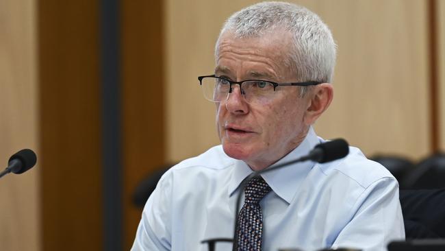 Senator Malcolm Roberts during the Rural and Regional Affairs and Transport Legislation Committee at Parliament House in Canberra. Picture: Martin Ollman/NCA NewsWire