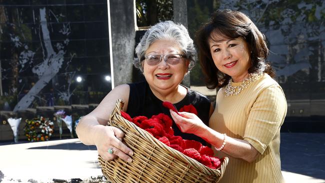 Alice King (right) pictured alongside volunteer Gladys Lim at the Kokoda Memorial Track.