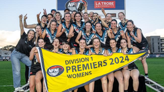 St Mary's celebrates its NFNL Division 1 Women's premiership. Picture: Field of View Photography