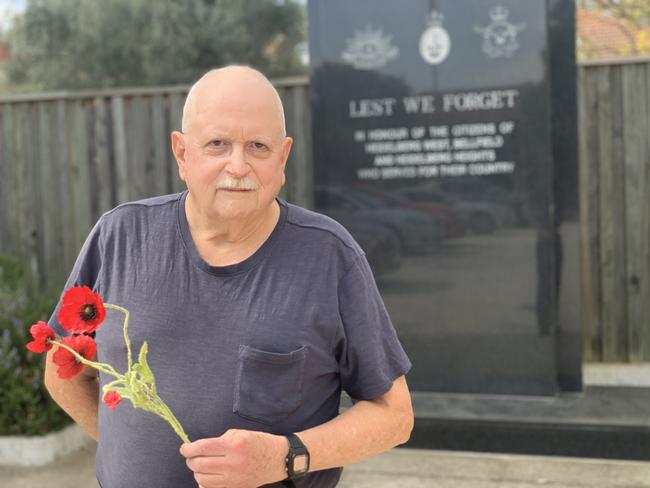 Vietnam veteran Glenn Plowman, 75, is a regular at Heidelberg Heights RSL sub-branch. Picture: Kirra Grimes