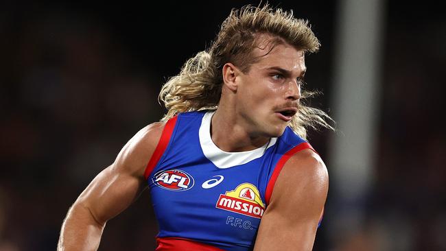 MELBOURNE . 30/03/2023.  AFL Round 3.   Western Bulldogs vs Brisbane Lions  at Marvel Stadium.  Bulldog Bailey Smith   . Pic: Michael Klein