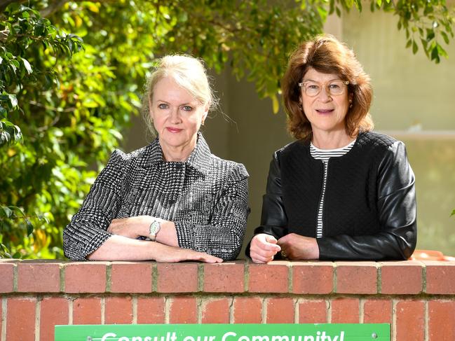 Kerryn Caulfield and Rosemary Blanden representing Boroondara residents devastated by the demolition of homes that were sited in the Heritage Gap Study currently before the Planning Minister. PICTURE: PENNY STEPHENS 