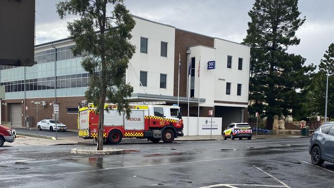 Suspicious substance delivered to Dubbo Police Station. Photo: Tijana Birdjan