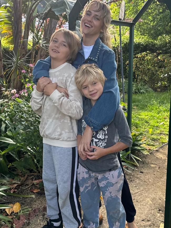 Teresa Palmer with sons Bodhi and Forest who star in the Adelaide Film Festival closing night movie, Kangaroo Island. Picture: Supplied.