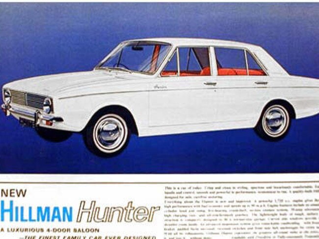 An advertisement from the mid-’60s for the Hillman Hunter. Picture: News Limited