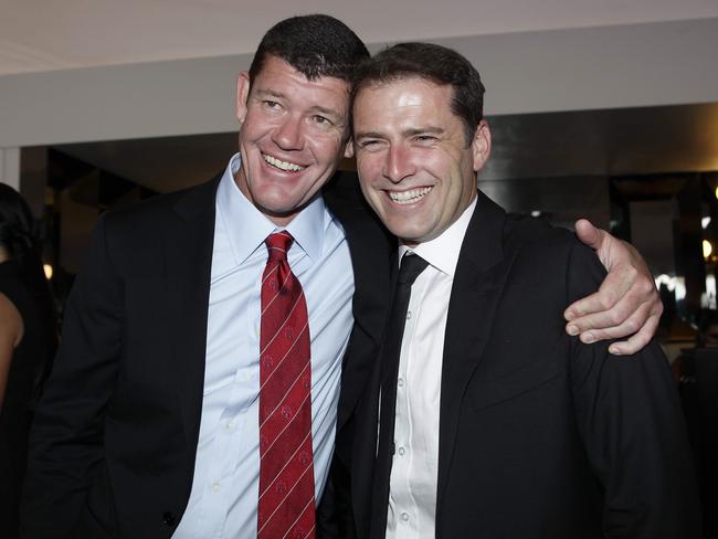 James Packer with Karl Stefanovic in 2012. The mates will meet up in Aspen.