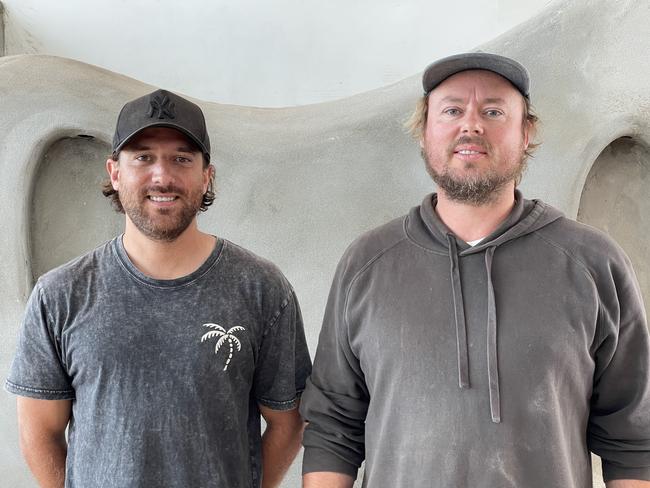 Owners Isaac Adele and Stephen Sewell at the venue this week as work continues in the lead up to the opening.