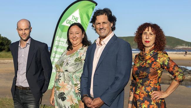 The Greens team for Coffs Harbour City Council elections in September are Tim Nott, Natlaie Stevens, Jonathan Cassell and Maureen Burgess. Photo by Meder Photography