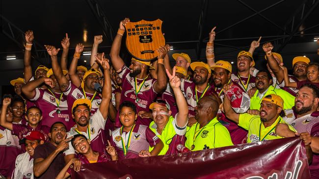 The Yarrabah Seahawks won the 2021 Cairns District Rugby League premiership but the community needs to get its number of vaccinations up, according to former NRL great, Johnathan Thurston. Picture: Emily Barker