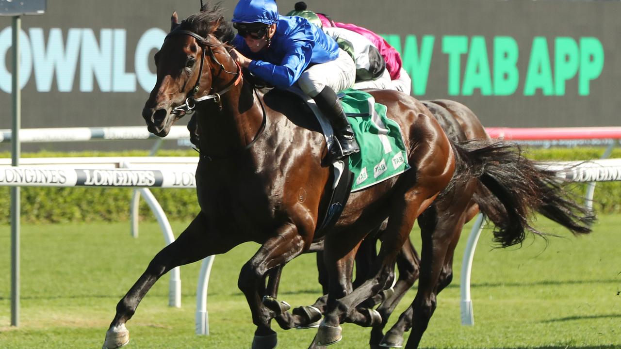 Anamoe races away with the Apollo Stakes. Picture: Jeremy Ng–Getty Images