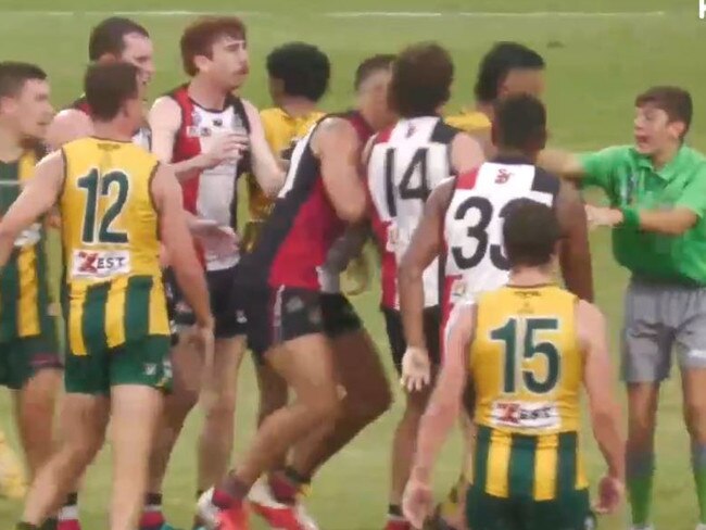 Referee assault in the NTFL elimination final.