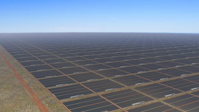 An artist’s impression of Sun Cable’s proposed solar farm in the NT.