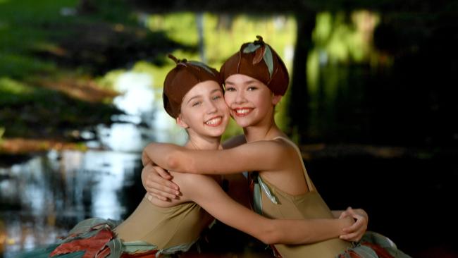 BEST PHOTOGRAPHS 2022. Evan Morgan. Zarah Coombe, 13, as Cuddlepie and Lucey Jepson as Snugglepot will be performing in an Australian Bush Adventure as part of the annual Croft-Gilchrist School of Dancing annual show at the Townsville Civic Theatre. Picture: Evan Morgan