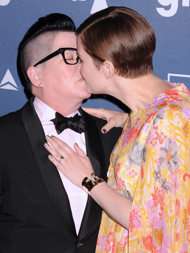 Lea DeLaria and Chelsea Fairless in happier times. Picture: Splash