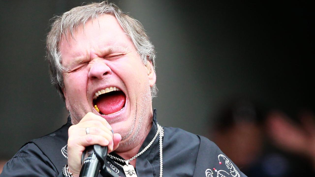 Singer Meatloaf during the pre-match entertainment for the Collingwood v Geelong AFL grand final at the MCG in Melbourne.